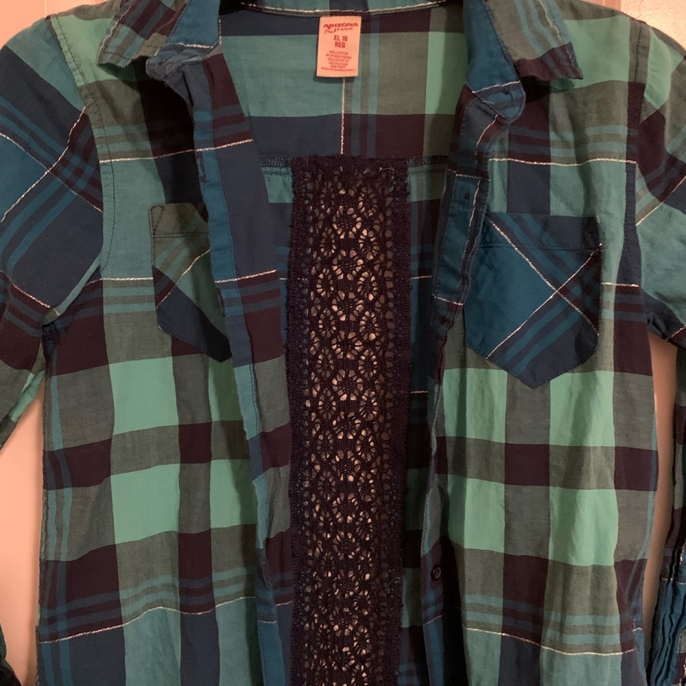 Arizona flannel shirt lease back girls